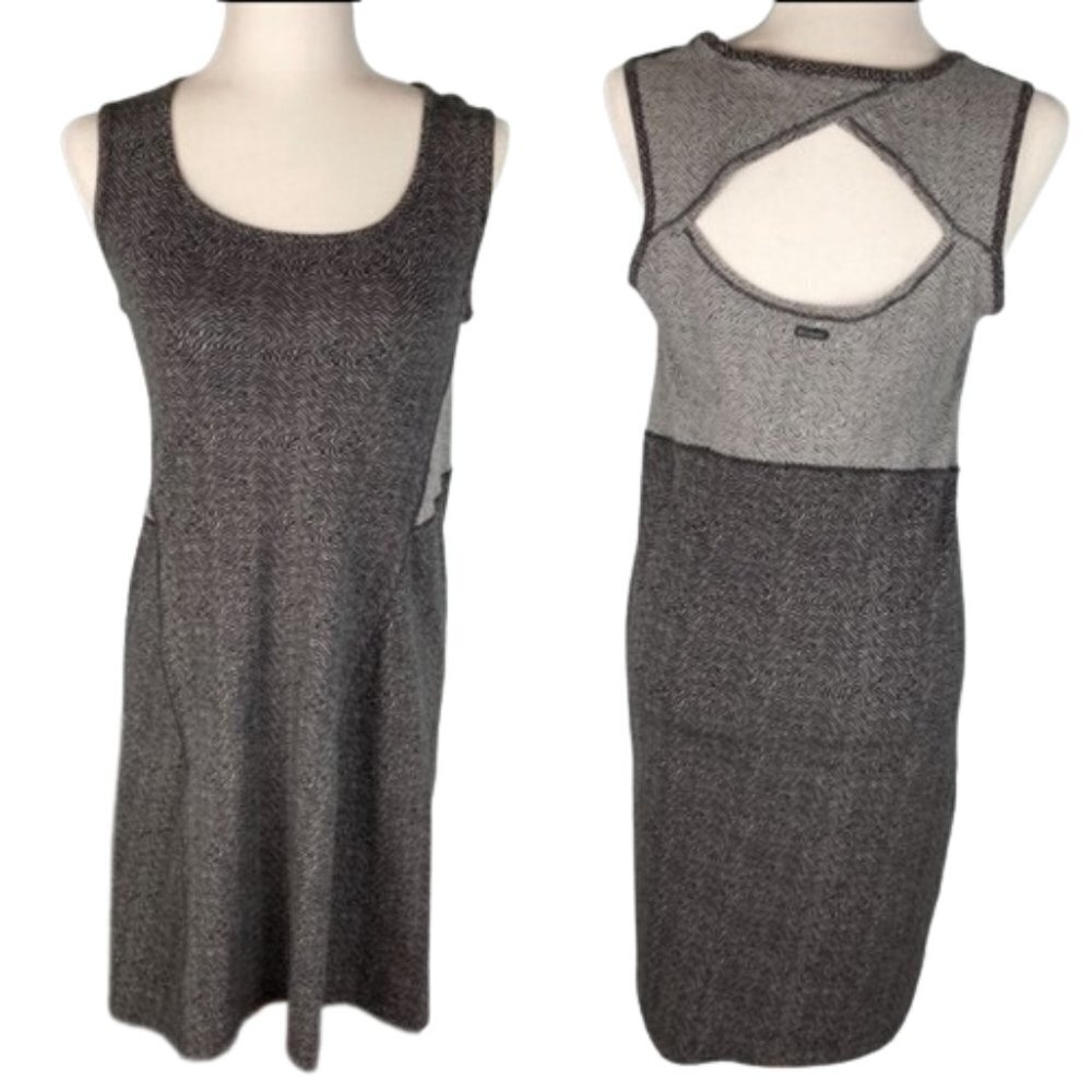 Columbia Fitness Dress Sleeveless A-Line Keyhole Back Size M Black White